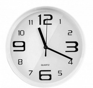 Perfeo Настенные часы "PF-WC-001", круглые д. 20 см, белый корпус / белый циферблат