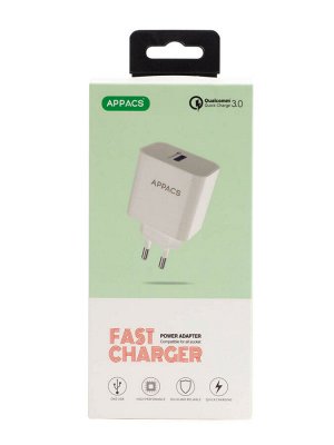 Зарядное устройство 220V APEU37/1USB/QC3.0 APPACS