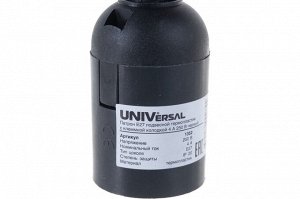 Патрон "UNIVersal" Е27 подвесной термопластик с клеммной колодкой 4А 250В чёрный