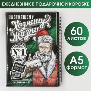 Art Fox Ежедневник в подарочной коробке «Хозяину жизни», А5, 60 листов, на гребне