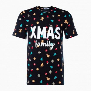 Футболка мужская KAFTAN "Xmas family" размер, черный