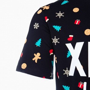 Футболка мужская KAFTAN "Xmas family" размер, черный