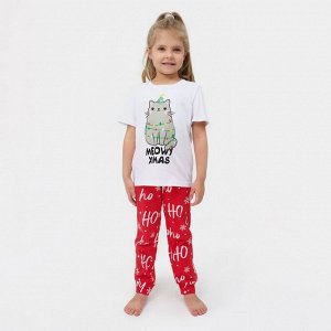 Пижама новогодняя детская KAFTAN "MEOWY XMAS", размер 28 (86-92 см)