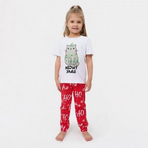 Пижама новогодняя детская KAFTAN "MEOWY XMAS" размер30 (98-104)