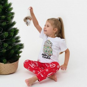Пижама новогодняя детская KAFTAN "MEOWY XMAS", размер 28 (86-92 см)