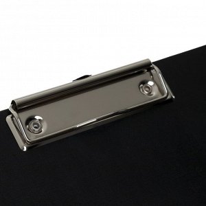 Планшет с зажимом А3, 420 х 300 мм, бумвинил, с металлическими уголками, цвет чёрный (клипборд)