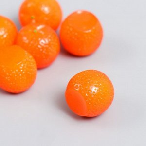 Декор для творчества акрил "Апельсин" набор 6 шт оранжевый 1,5х1,5х1,6 см