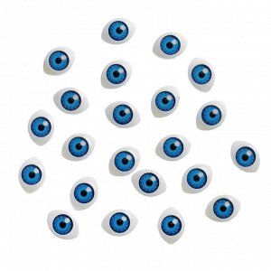 Глаза, набор 8 шт., размер 1 шт: 1,5  1 см, размер радужки 9 мм, цвет голубой