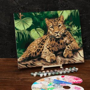 Картина по номерам на холсте с подрамником «Леопард» 40х50 см