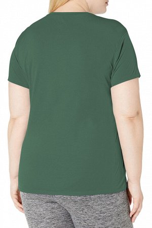 Зеленая однотонная футболка плюс сайз