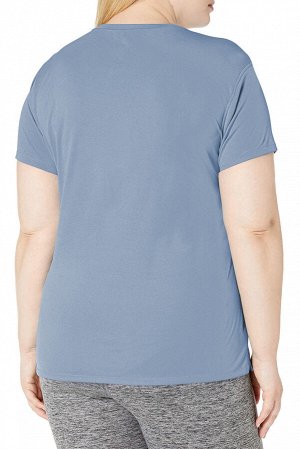 Голубая однотонная футболка плюс сайз