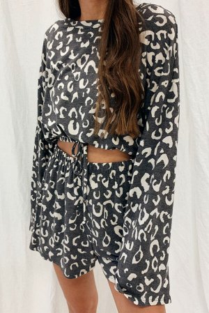 Темно-серая леопардовая пижама