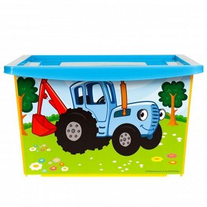 Ящик для игрушек, с крышкой, «Синий трактор», объём 30 л