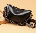 Дизайнерская модная сумка из натуральной кожи,  черная