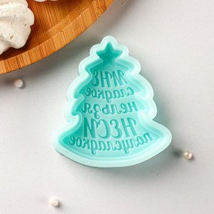 Силиконовый молд «Ёлочка - Мне сладкое нельзя, неси полусладкое», 6,9x6,2x1,3 см, бирюзовый