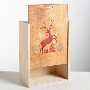 Ящик подaрочный деревянный «Счaстья и любви в Новом Году», 20 ? 30 ? 12 см