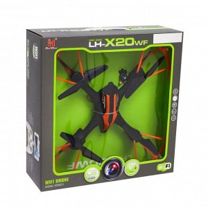 Время игры Квадрокоптер LH-X20WF, камера, передача изображения на смартфон, Wi-FI, цвет чёрно-оранжевый