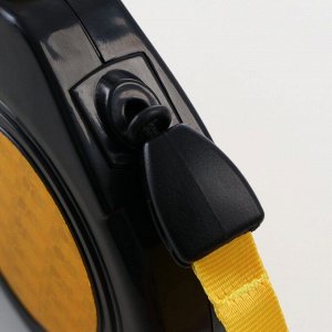Рулетка "Пижон" светоотражающая, 3 м, до 15 кг, трос, прорезиненная ручка, жёлтая