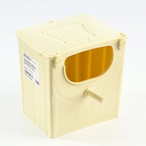 Пластиковый скворечник-гнездо для клетки, 13.5x10x12.5 см, бежевый