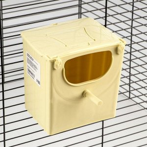 Пластиковый скворечник-гнездо для клетки, 13.5x10x12.5 см, бежевый
