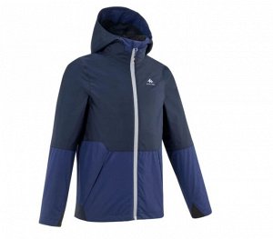 Куртка водонепроницаемая для походов для детей 7–15 лет темно-синяя MH500