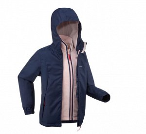 Куртка 3 в 1 водонепроницаемая походная для детей 7–15 лет sh100 warm +2 °c