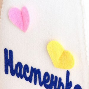 Шапка для бани и сауны, с аппликацией «Настенька», войлок