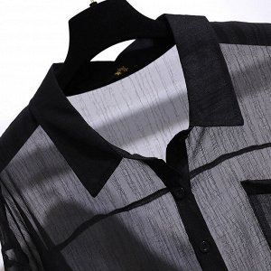 Женская прозрачная блузка, цвет черный
