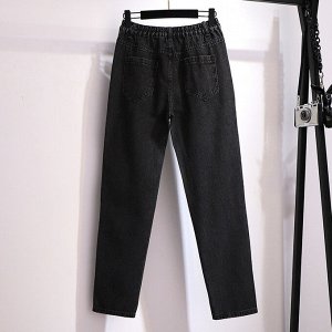 Женские джинсы, утепленные, зауженные снизу, цвет черный