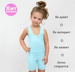 Хлопковая майка для девочки с широкими бретелями и кружевом
