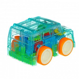 ИГРОЛЕНД Машинка с шестеренками, пластик, 2хAG3, свет, 11х6см, 4 дизайна