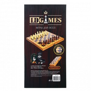 LDGames Набор игр 3 в 1 (шашки, шахматы, нарды), МДФ, 30х30см, 7911