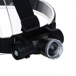 ЕРМАК Фонарь налобный, CREE XPE LED, 4 режима, 1200мАч, 8,3х3,8х7,3см,  USB кабель, пластик