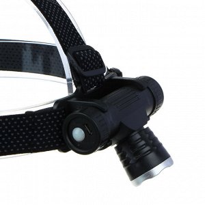 ЕРМАК Фонарь налобный, CREE XPE LED, 4 режима, 1200мАч, 8,3х3,8х7,3см,  USB кабель, пластик