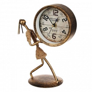 LADECOR CHRONO Часы настольные металлические, 15x10x23 см, 1xAA, цвет коричневый