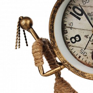 LADECOR CHRONO Часы настольные металлические, 15x10x23 см, 1xAA, цвет коричневый
