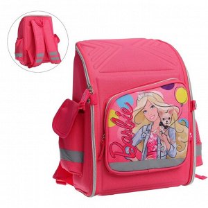 Рюкзак каркасный Barbie + пенал и мешок для обуви, 34,5 х 26 х 13 см, подарок-кукла, розовый
