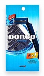 * DORCO Станки для бритья одноразовые, фиксир. головка с 2 лезвиями (5+1 шт) # §  new