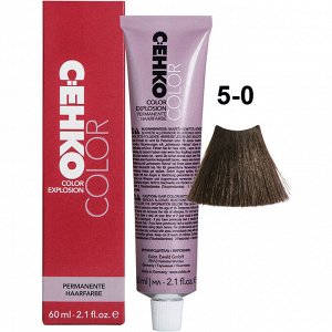 Краска для волос 5/0 Светло-коричневый перманентная крем краска для седых волос 60 мл C:EHKO Color Explosion