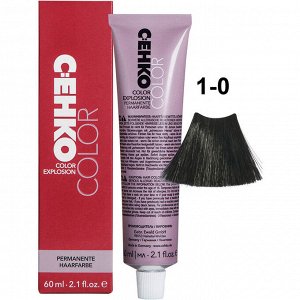 Краска для волос 1/0 Черный перманентная крем краска для седых волос 60 мл C:EHKO Color Explosion