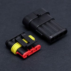 Разъем автомобильный, герметичный штекер-гнездо DJ7041-1.5-11/21 4 контакта, набор 2 шт.