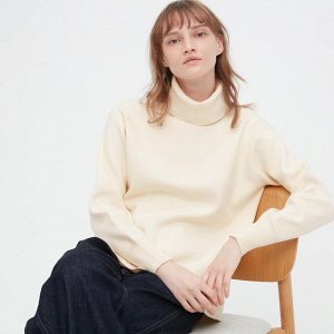 UNIQLO - свитер с высоким воротником из пряжи суфле - белый