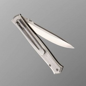 Нож складной, "Стилет" сталь 440, рукоять - сталь, 22 см