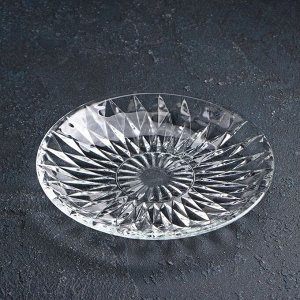 Тарелка стеклянная пирожковая Доляна «Лацио», d=15,3 см