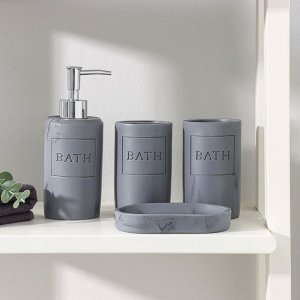 Набор аксессуаров для ванной комнаты «Сияние», 4 предмета (дозатор 300 мл, мыльница, 2 стакана)