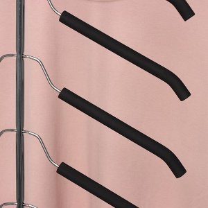 Вешалка-плечики для одежды Доляна, 5-ти уровневая, размер 40-44, антискользящее покрытие, цвет чёрный