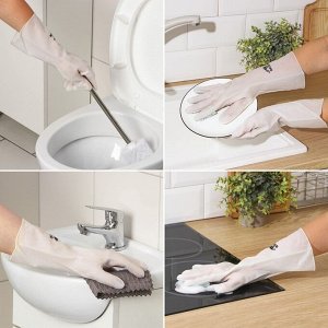 Перчатки хозяйственные Raccoon с щётками, ПВХ, 90 г, размер L, белые