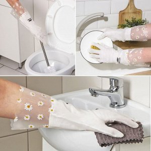 Перчатки хозяйственные Raccoon с манжетой и подкладом, ПВХ, 110 г, размер L, 40 см, белые