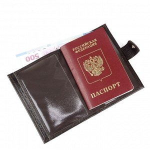 Обложка для автодокументов и паспорта 9086526 коричневая 02624