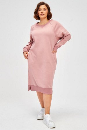 Платье Cosy с тонким начесом розовое